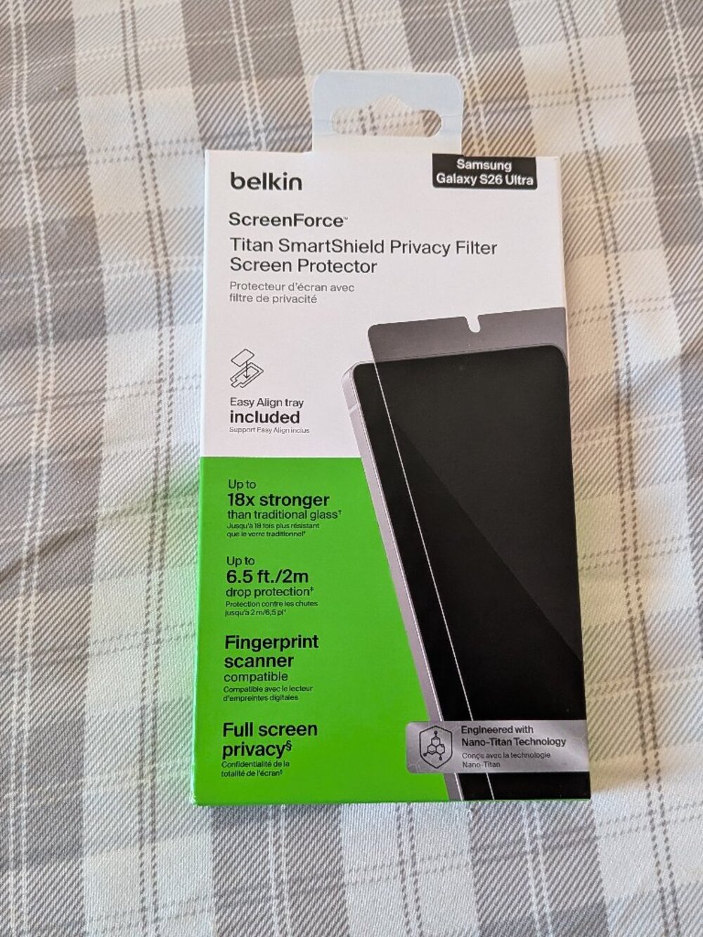 Belkin SmartShield Privacy Filter Screen Protector Samsung Galaxy S26 Ultra